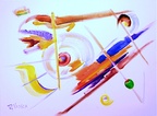 Happy Hour -- An abstract painted with a martini in force.