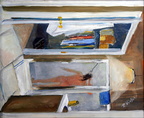 View From My Pillow (NFS) -- A painting to turn some heads. This is what I see in the morning when I wake from sleeping on my left side (figure from memory). Won honorable mention in the prestigious international St. Tammany Summer Show. Won first place in Lacombe Art Guild show.
<a href=https://www.artbyviosca.com/piwigo/index.php/tags/498-view_from_my_pillow><u>Related Art</u></a>