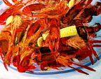 Fate of the Mudbugs (SOLD) -- Guests of honor at my annual crawfish boil. If you are one who believes in reincarnation in another life form, do your best to avoid coming back to Louisiana as a crawfish or a crab.