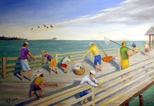 Crabbing on a Pier (10981 visits) Crabbing on a Pier. A typical family activity hereabouts.
Related Art Crabbing on a Pier