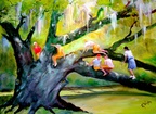 Darwin Was Right -- Darwin Was - Right A scene from childhood memories of climbing in the live oak trees in City Park.
<a href=https://www.artbyviosca.com/piwigo/index/tags/453-darwin_was_right><u>Related Art</u></a>