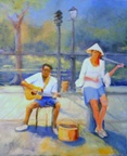 French Quarter Minstrels -- Two musicians across the street from Jackson Square in the French Quarter.
<a href=https://www.artbyviosca.com/piwigo/index/tags/461-french_quarter_minstrels><u>Related Art</u></a>