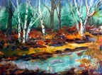Northwoods Pond -- An autums scene painted from a sketch I made killing time waiting for a plane at the Duluth airport.