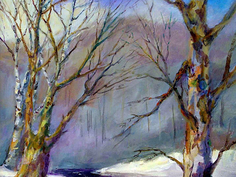 Winter Trees (4419 ទស្សនា) A Minnesota winter scene at the Edina art center. Winter Trees