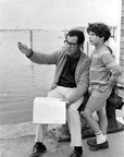 Bob and Randy Viosca, Cape Cod ca1967 -- Family vacation to Cape Cod visiting the Sigal family. Bob is showing Randy how to draw in perspective.