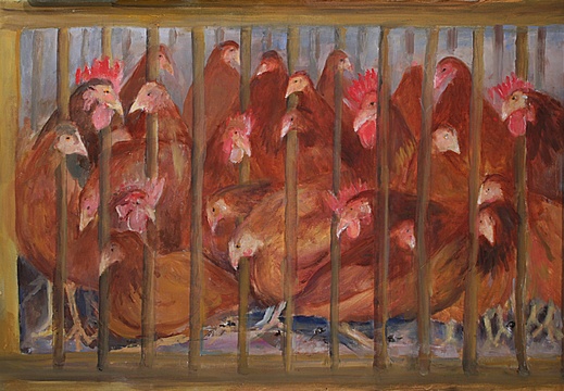 Avian Holocaust (6313 visits) Poultry enroute to the processing plant. A tribute to society's treatment of human beings. Avian Holocaust