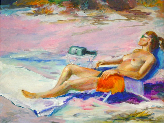 Sunnyside Up (4252 visite) Painted plein aire on the beach near Palm Beach. I was with a group from the Armory Art Center. Sunnyside Up
