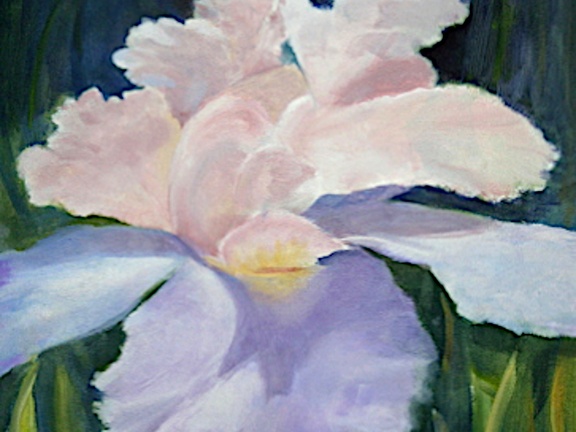 White Iris (2925 visits) This and its companion piece, the two dark irises also shown here, were painted to demonstrate a mod... White Iris