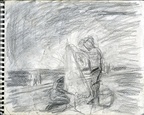 Sketch Book 02 003 -- Sketch for "Shrimping On The Seawall".
<a href='https://www.artbyviosca.com/piwigo/index/tags/438-shrimping_on_the_seawall'><u>Related Art</u></a>