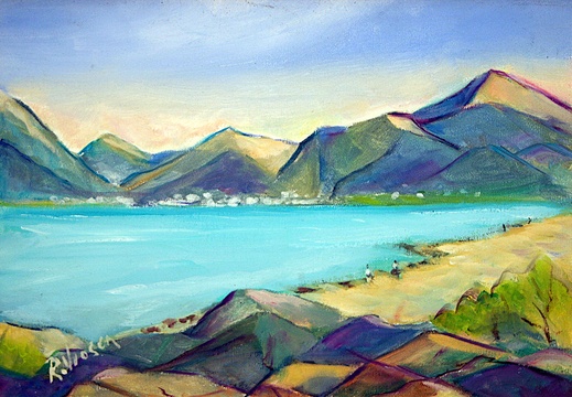 Beach in Mallorca (8131 návštev) Beach at Mallorca, painted plein aire. Beach in Mallorca