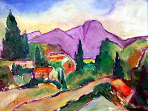 Cezanne's Provence (10706 visits) Cezanne's Provence was painted plein aire and intentionally in the style of Cezanne (sort of). Cezanne's Provence