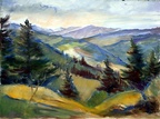 Scene in the Rockies -- Scene in the Rockies.  Plein aire painting.