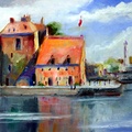 Harbor at Honfleur (SOLD) (8502 посета) Harbor at Honfleur. Pasinted plein aire. Harbor at Honfleur (SOLD)