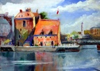 Harbor at Honfleur (SOLD) -- Harbor at Honfleur. Pasinted plein aire.