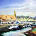 Harbor at Low Tide (12755 посета) Harbor at Low Tide - France Plein aire painting at a village near Honfleur. Harbor at Low Tide