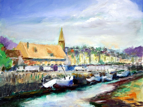 Harbor at Low Tide (12760 visits) Harbor at Low Tide - France Plein aire painting at a village near Honfleur. Harbor at Low Tide