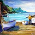 Harbor at Mallorca (9261 посета) Painted plein aire. The fisherman was impressed when I showed him in my camera pictures of fish we ... Harbor at Mallorca