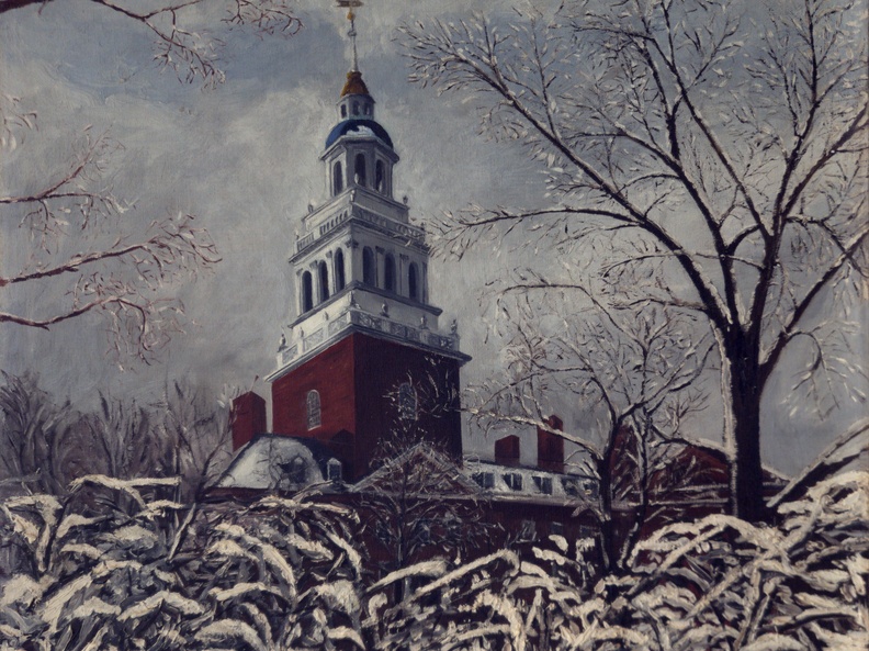 Lowell House Harvard (SOLD) (2448访问量) This painting hung for many years in Bob's mother's home. It would have been painted while he was a ... Lowell House Harvard (SOLD)