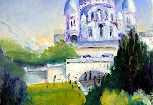 Montmarte-Sacre Coeur (7135 visits) Sacre Coeur-Montmarte. Plein aire painting in Paris. Montmarte-Sacre Coeur