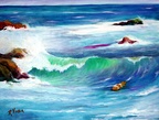 New England Seascape -- New England Seascape from memory of times spent there.
