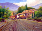 Arezzo Farmhouse -- A typical farm scene in Tuscany painted plein aire.