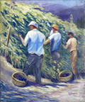 Grape Pickers (SOLD) -- Painted plein aire on trip to Arezzo.
