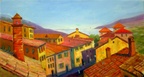 Rooftops of Cortona -- Painted plein aire on a trip with Armory Art Center staff.