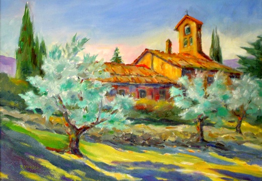 Church and Olive Trees