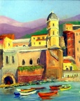 Vernazza Boats -- Plein aire painting at the beautiful five fishing villages at Cinque Terra.