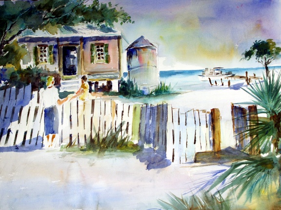 Neighbors on the Lake (7815 visits) Lakeside Neighbors talking over the fence (version 2). Neighbors on the Lake
