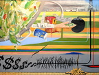 Frack Baby Frack -  It's All About Money -- Frack Baby Frack - I's All About Money was painted in protest to drilling at the edge of the aquifer supplying water to 250,000 people.  This would establish an oil field with associated health and property value problems.
<a href=https://www.artbyviosca.com/piwigo/index.php/tags/509-frack_baby_frack><u>Related Art and Photos</u></a>