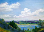 Sky Blue Waters -- View of the Minnesota River valley from Flying Cloud Drive. Minnesota, land of 10,000 mosquito hatcheries.
