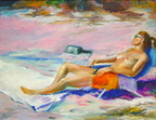 Sunnyside Up -- Painted plein aire on the beach near Palm Beach. I was with a group from the Armory Art Center.